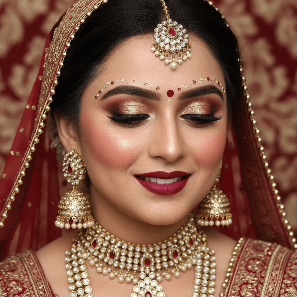 Beautiful bridal makeup for reception